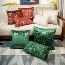 Axyaa Red Green Velvet Soft Throw Cushion Cover 30x50/50x50cm