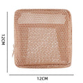 Axyaa Square Mesh Cosmetic Bag Zipper Storage Coin Purse Makeup Organizer