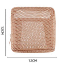 Axyaa Square Mesh Cosmetic Bag Zipper Storage Coin Purse Makeup Organizer