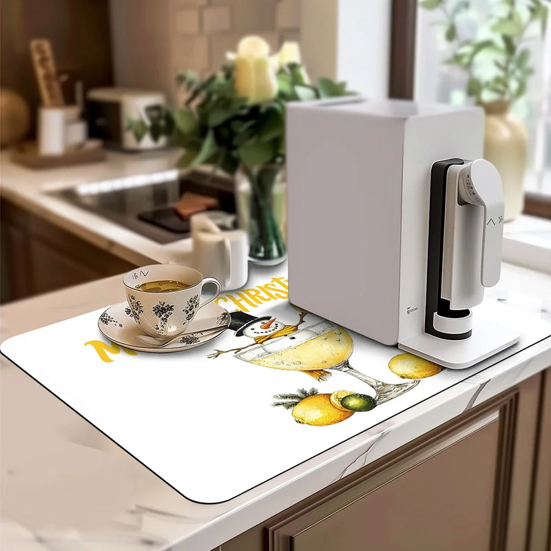 Axyaa Coffee Mat: Fast Drying Dish Draining Mat for Kitchen and Bathroom