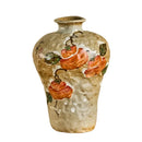 Axyaa Hand-Painted Persimmon Hydroponic Flower Vase for Entrance, Living Room, TV Cabinet