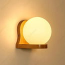 Axyaa Wood Wall Lamp with LED Glass Lampshade for Bedroom and Staircase Lighting