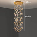 Axyaa Crystal Chandelier: Modern Luxury Stair & Living Room Lighting