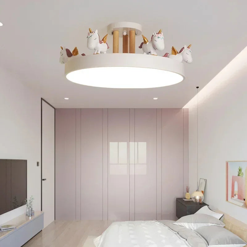 Axyaa Unicorn LED Bedroom Lamps for Kids' Room - Cute Resin Cartoon Lanterns