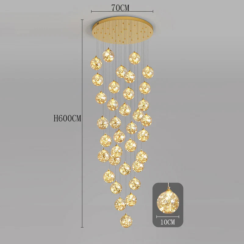 Axyaa Staircase Chandeliers for Living Room LED Pendant Light Lamps