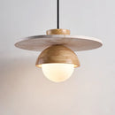 Axyaa Stone Log Wood Chandelier: Japanese Style LED Pendant Lamp for Bedroom and Home