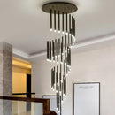 Axyaa Nordic Spiral Staircase Pendant Lights - Black Villa Living Room Chandelier