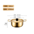 Axyaa Stainless Steel Ramen Pot with Golden Cover - Double Ears Cookware