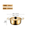 Axyaa Stainless Steel Ramen Pot with Golden Cover - Double Ears Cookware