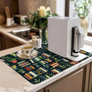 Axyaa Watercolor Drain Pad: Non-slip Dish Drying Mat for Kitchen Counters