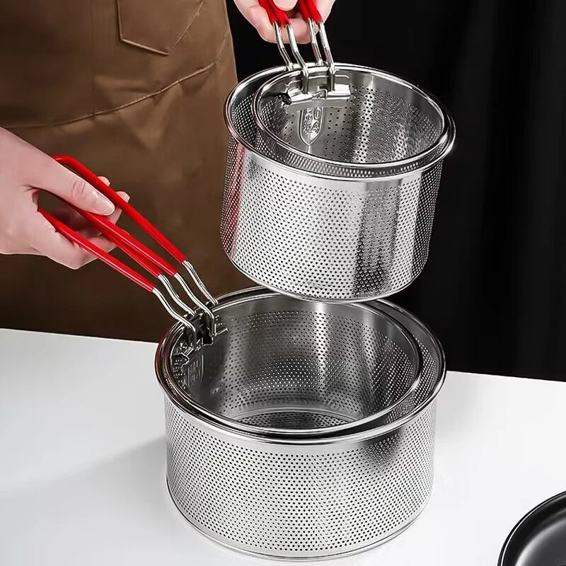 Axya Stainless Steel Frying Basket Filter Strainer for Cooking and Food Preparation