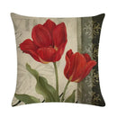 Axyaa Retro Rose Linen Pillowcase 45*45cm - Furniture Decorative Cushion Cover