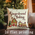 Axyaa Gingerbread Baking Pillow Covers - Festive Home Decor for Sofa, Bedroom, Car