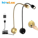 Axyaa Dimmable LED Reading Wall Lamp: Nordic Style Bedside Sconce, Gooseneck Design