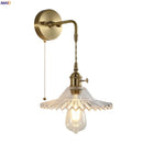Axyaa Brass Glass Sconce Lamp for Nordic Minimalism LED Wall Lights