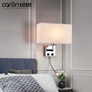 Axyaa LED Wall Lamp with Switch - Nordic Style Fabric Reading Light for Home Decor