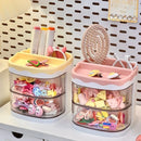 Axyaa Kids Hair Accessories Storage Box: Cute Transparent Organizer for Dressing Table