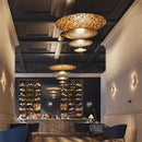Axyaa Luxury Gold Disc Chandelier for Living Room & Dining Room