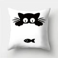 Cute Cat Cushion Cover 45x45cm - Axyaa Home Decor Pillowcases