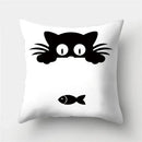 Cute Cat Cushion Cover 45x45cm - Axyaa Home Decor Pillowcases