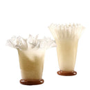 Axyaa Large Glass Vase with Lotus Leaf Edge for Home Decoration