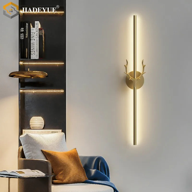 Axyaa Deer Horn LED Wall Lamp: Modern Staircase & Bedroom Decor Light