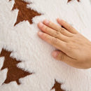 Axyaa Faux Rabbit Fur Christmas Trees Pillow Cover, Soft & Cozy Green/Black/White, 45x45cm