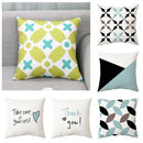 Axyaa Geometric Pattern Blue & White Pillow Case Home Decor Case