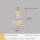 Axyaa Gold Crystal Chandelier: Luxe LED Hanging Lamp for Home Decor