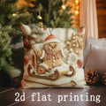 Axyaa Gingerbread Christmas Pillow Covers - Decorative Cushion Set for Sofa, Bedroom, Car