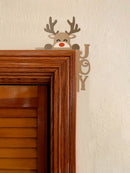 Christmas Elk Wooden Door Topper Decoration by Axyaa - Festive Holiday Home Accent