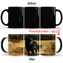 Axyaa Color Changing Animal Ceramic Mug Lion Tiger Heat Sensitive Coffee Cup