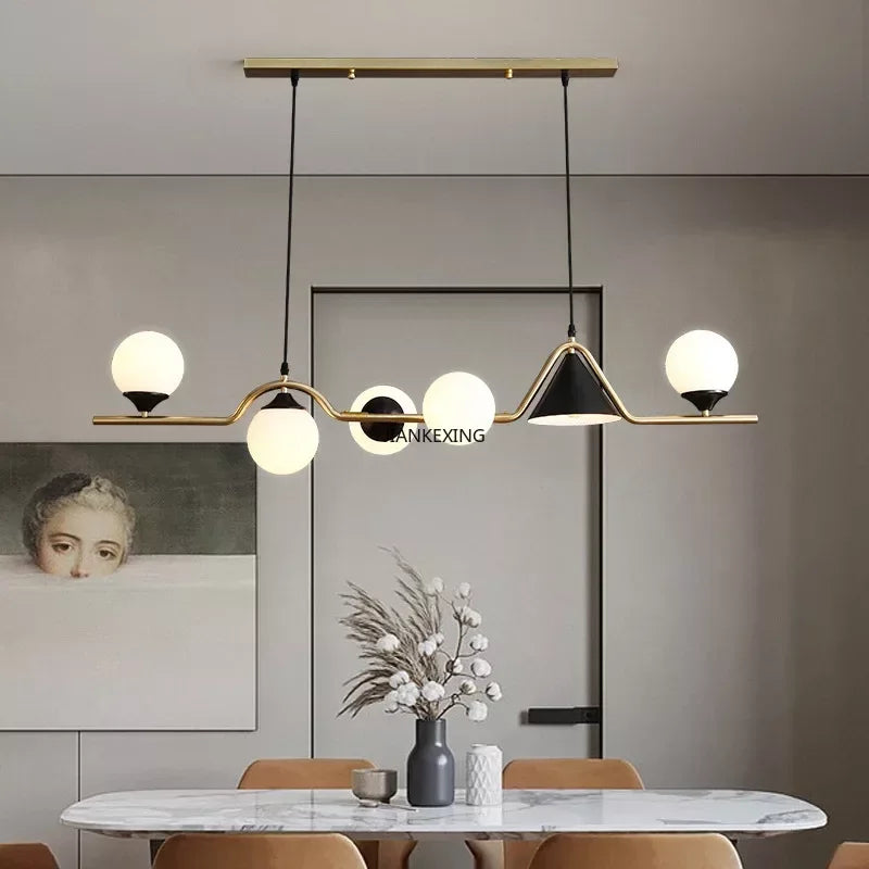 Modern Glass Ball LED Pendant Light for Kitchen Dining Room by Axyaa