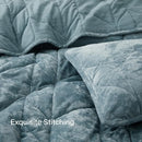 Axyaa King Size Velvet Quilt Set - Reversible Lightweight Comforter & Coverlet