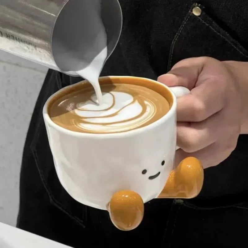 Axyaa Cartoon Ceramic Coffee Mug Handle Drinking Cup Home Decor Gift