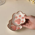 Axyaa Ceramic Cat Claw Sauce Dishes with Tomato Sauce Bowls - Set of 3