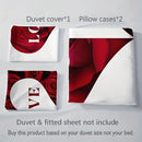 Axyaa Floral Alphabet Design Bedding Set: 1 Duvet Cover, 2 Pillowcases