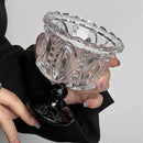 Axyaa Retro Embossed Tall Glass Goblet Nordic Style Coffee Cup Home Decor