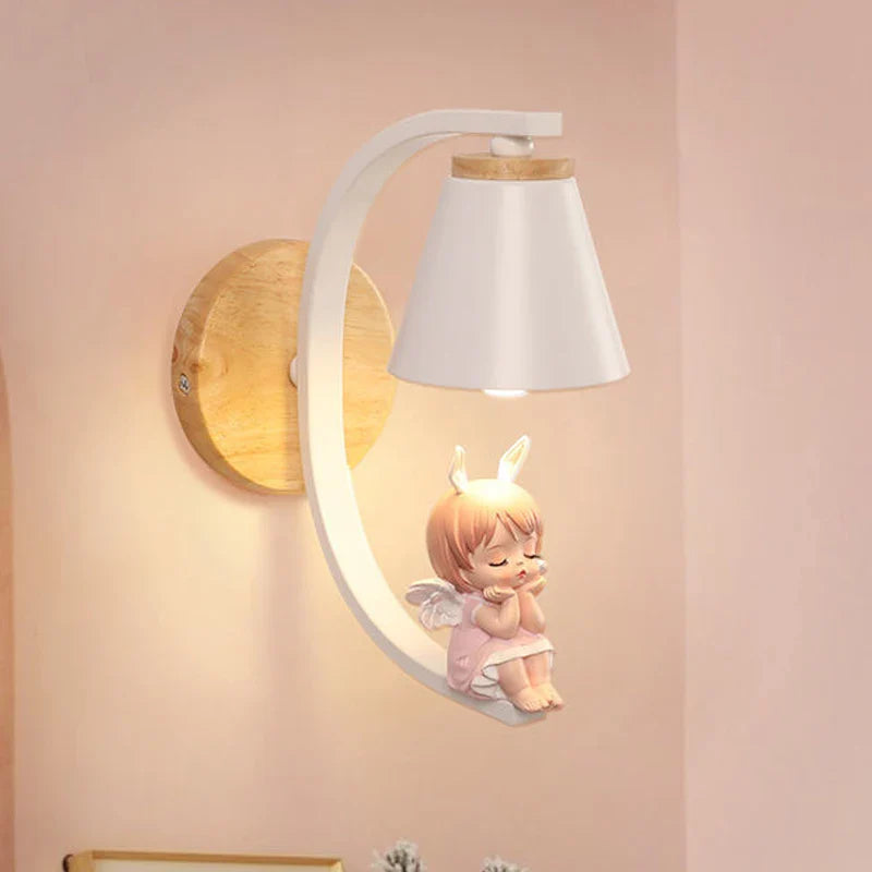 Axyaa Angel Girl Bedroom LED Wall Sconces for Reading & Decor