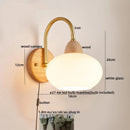 Axyaa Modern LED Wall Light: Glass Iron Wood Nordic Bedside Lamp for Home Decor