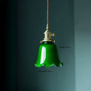 Axyaa Green Glass LED Pendant Lights with Copper Finish