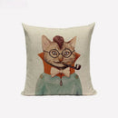 Axyaa Cute Animal Linen Cushion Cover 45*45cm for Child Sofa Home deco