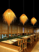 Axyaa Grass Pendant Lamp – Handwoven LED Art for Home Decor