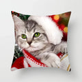 Axyaa Cat Dog Santa Hat Pillowcase for Home Decor