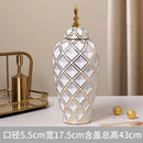 Axyaa Ceramic Vase: Electroplated Tall General Storage Jar Ornaments