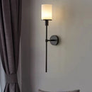 Axyaa Nordic Brass Wall Lamp with Marble Sconce & LED Light