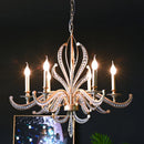 Axyaa Gold Metal Crystal Chandelier for Stylish Dining Room Lighting