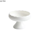 Axyaa White Ceramic High Legged Bowl for Snacks, Desserts, Puddings