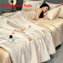 Axyaa Ice Silk Summer Quilt Set - 4 Piece Cool Air Conditioner Bedding