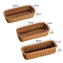 Axyaa Rattan Storage Basket: Durable Rectangle Container for Home Decor & Organization